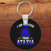 Porte-clés Symbole neurologique Hémiataxie Bleu Ruban (Recto)