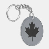 Porte-clés Symbole noir canadien de feuille d'érable (Devant gauche)