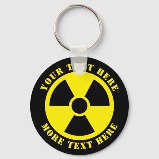 Porte-clés Symbole nucléaire radioactif noir et jaune nuage (Recto)