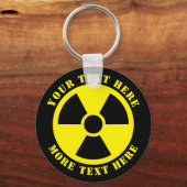 Porte-clés Symbole nucléaire radioactif noir et jaune nuage (Recto)