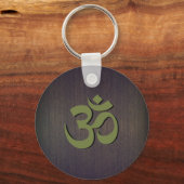 Porte-clés SYMBOLE OM - Aspect bois (Recto)