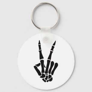 Porte-clés SYMBOLE PAIX Squelette Halloween Squelette