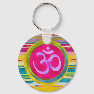 Porte-clés Symbole Parties scintillant coloré OM