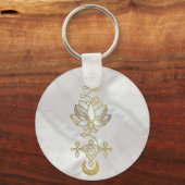 Porte-clés Symbole Pastel Pearl Unalome Lotus (Recto)