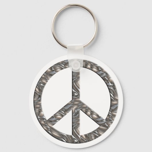 Porte-clés Symbole PEACE - ARGENT (Recto)