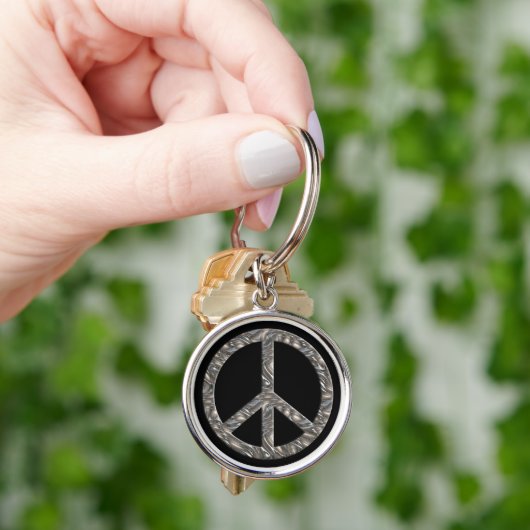 Porte-clés Symbole PEACE - ARGENT (main)