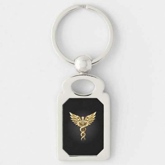Porte-clés Symbole Polygonal Or Caduceus (Devant)