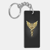 Porte-clés Symbole Polygonal Or Caduceus (Devant gauche)