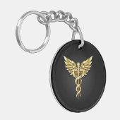 Porte-clés Symbole Polygonal Or Caduceus (Devant gauche)