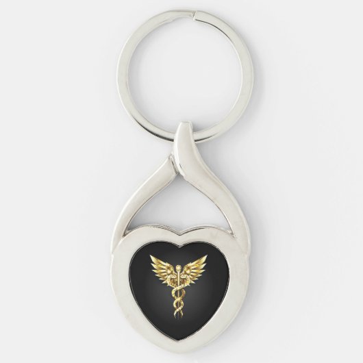 Porte-clés Symbole Polygonal Or Caduceus (Devant)