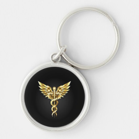 Porte-clés Symbole Polygonal Or Caduceus (Devant)