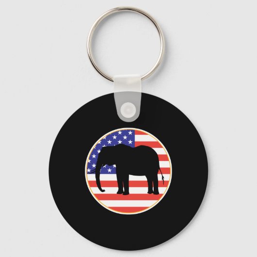 Porte-clés symbole républicain éléphant design (Recto)