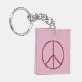 Porte-clés SYMBOLE rose DE LA PAIX (Devant gauche)