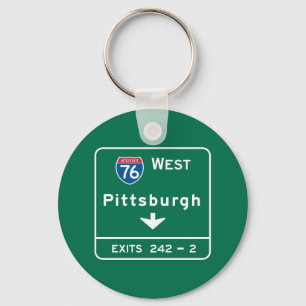 Porte-clés Symbole routier de Pittsburgh, PA
