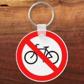 Porte-clés Symbole routier interdit de circulation à bicyclet (Recto)