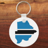 Porte-clés symbole silhouette du drapeau du pays botswana (Recto)