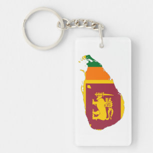 Porte-clés symbole silhouette du drapeau du pays sri lanka