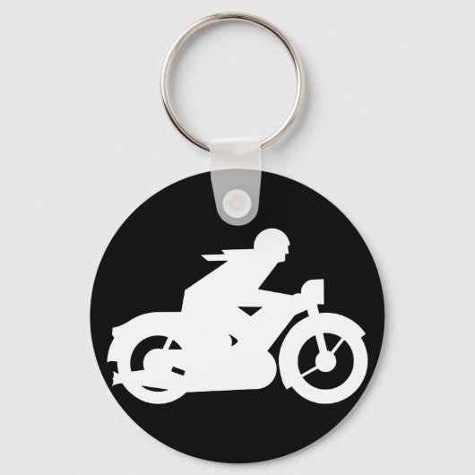 Porte-clés Symbole Silhouette Motorbiker (Recto)