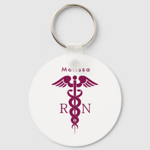 Porte-clés Symbole simple rouge RN Caduceus