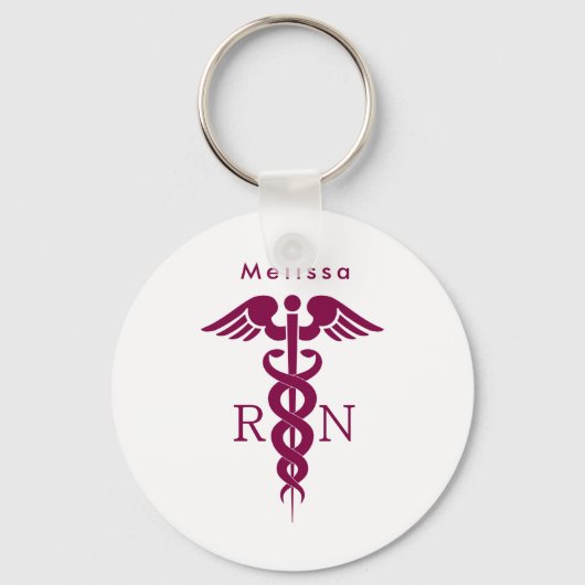 Porte-clés Symbole simple rouge RN Caduceus (Recto)