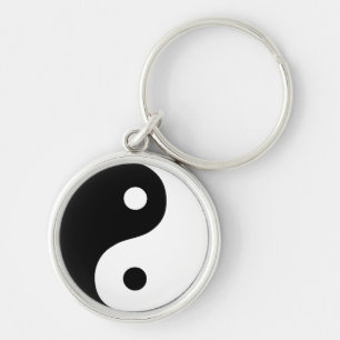 Porte-clés Symbole taoïste du Yin Yang noir et blanc