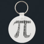 Porte-clés Symbole texte tapé Pi noir | Porte - clés mathémat<br><div class="desc">Conception unique avec symbole de texte tapé Pi noir. Arrière - plan blanc avec des lignes en diagonale grise. Idéal pour les étudiants,  les mathématiciens,  les professeurs de mathématiques/sciences,  les professeurs,  les chercheurs ou pour tous les types de scientifiques là-bas pour fêter la Journée de la Pi !</div>