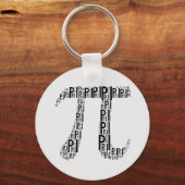 Porte-clés Symbole texte tapé Pi noir | Porte - clés mathémat (Recto)