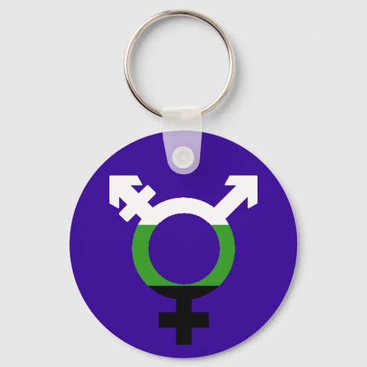 Porte-clés Symbole trans de drapeau Neutrois (Recto)