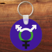 Porte-clés Symbole trans de drapeau Neutrois (Recto)