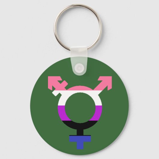 Porte-clés Symbole transversal de drapeau de genderfluide (Recto)