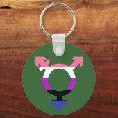 Porte-clés Symbole transversal de drapeau de genderfluide (Recto)