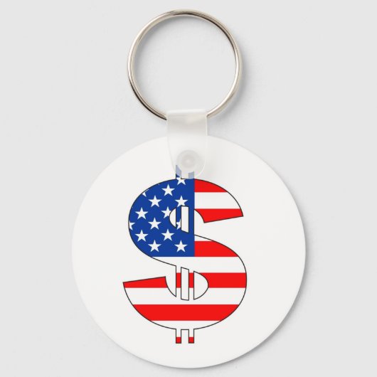 Porte-clés symbole usa dollar signe argent (Recto)
