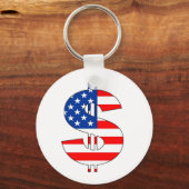 Porte-clés symbole usa dollar signe argent (Recto)