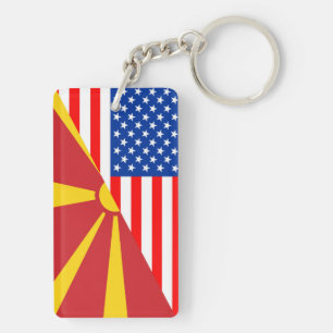 Porte-clés symbole usa macedonia country demi-drapeau amériqu