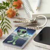 Porte-clés SYMBOLE VERT Alien Peace V (Devant droit)
