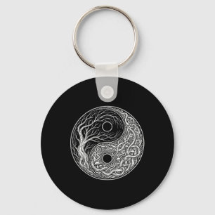 Porte-clés Symbole Yin Yang Arbre de Vie, Tai Chi, Qigong, Yo