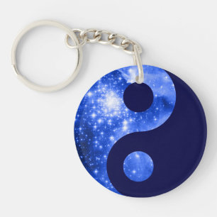 Porte-clés Symbole Yin Yang des étoiles bleues de l'Ultramari