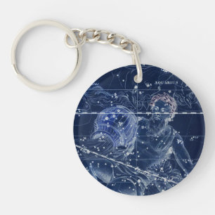 Porte-clés Symbole Zodiaque Aquarius Illustration Vintage