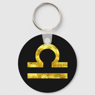 Porte-clés SYMBOLE Zodiaque DE LA Libra Symbole d'or noir