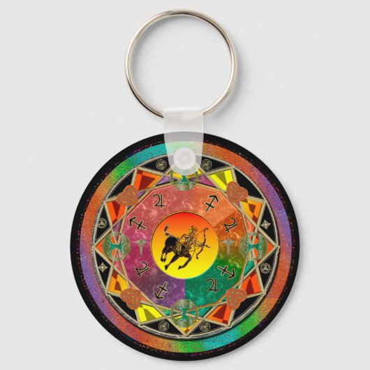 Porte-clés SYMBOLE Zodiaque Sagittarius Mandala Porte - clé (Recto)