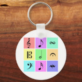 Porte-clés symboles de musique pastel (Recto)