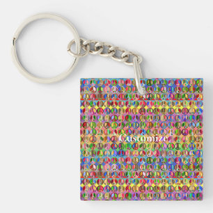 Porte-clés Symboles de paix multicolores motif Thunder_Cove