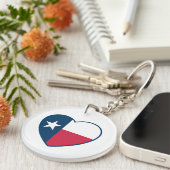 Porte-clés Symboles du Texas, Drapeau du Texas, Cœur (Devant droit)