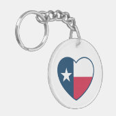 Porte-clés Symboles du Texas, Drapeau du Texas, Cœur (Devant gauche)