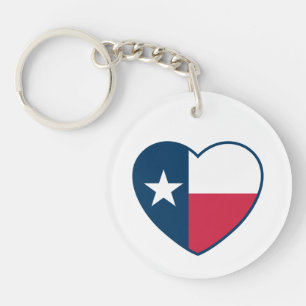 Porte-clés Symboles du Texas, Drapeau du Texas, Cœur
