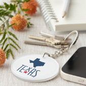 Porte-clés Symboles du Texas, Texas, bleu marine (Devant droit)
