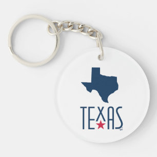 Porte-clés Symboles du Texas, Texas, bleu marine