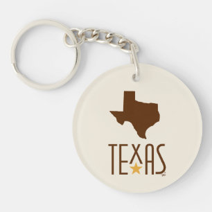 Porte-clés Symboles du Texas, Texas, brun
