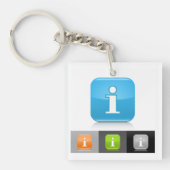 Porte-clés Symboles modernes d'information brillante (Devant)