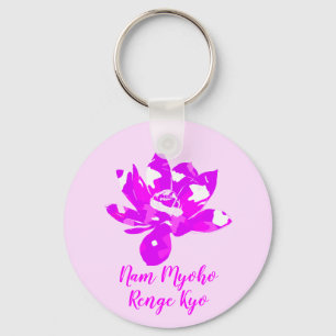 Porte-clés Symétrie Spirituelle Rose & Blanc Lotus Fleur